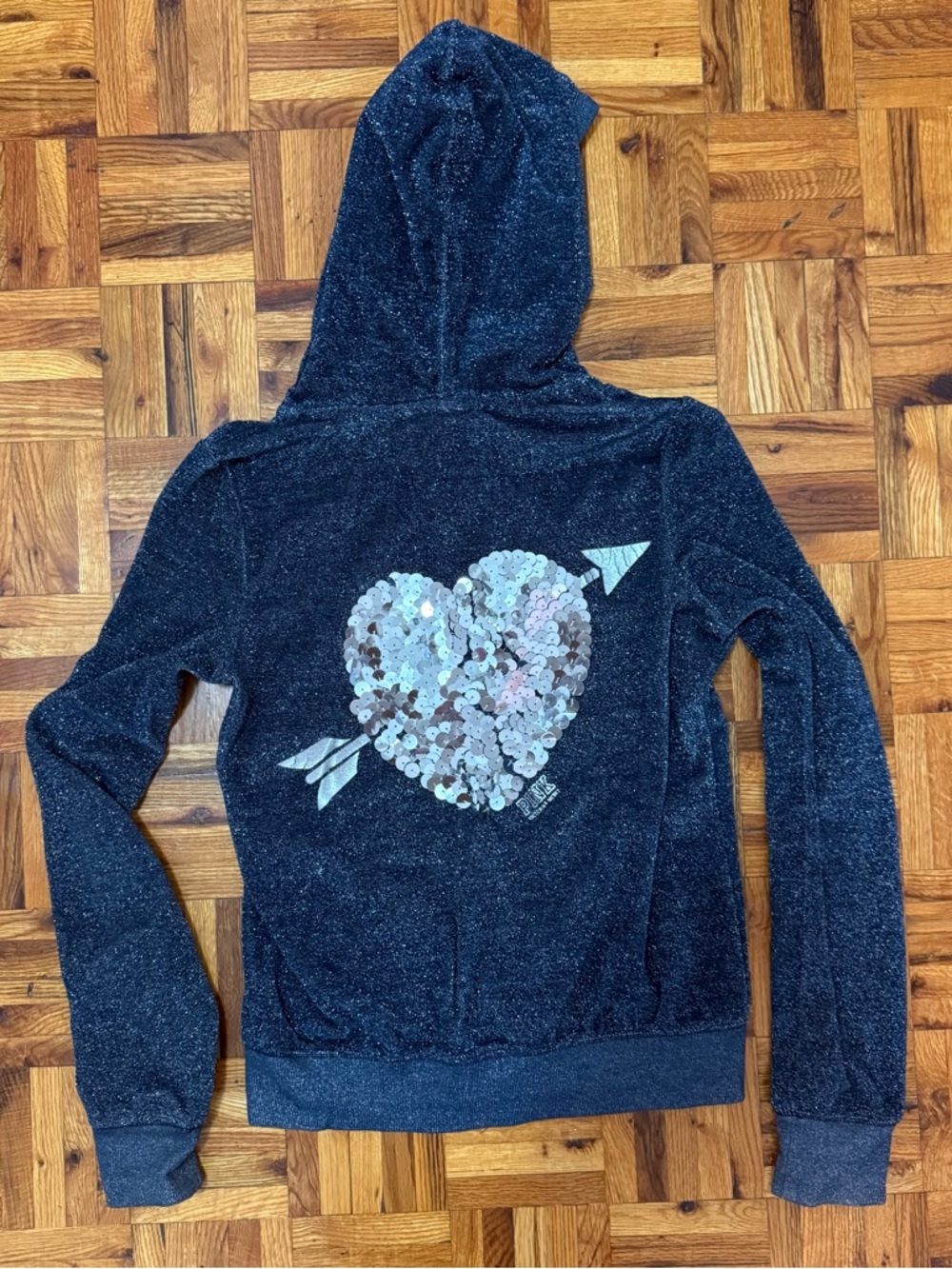 VICTORIA SECRET PINK Velour Sequin Hoodie